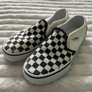 Vans Black and White Checkerboard Slip-Ons